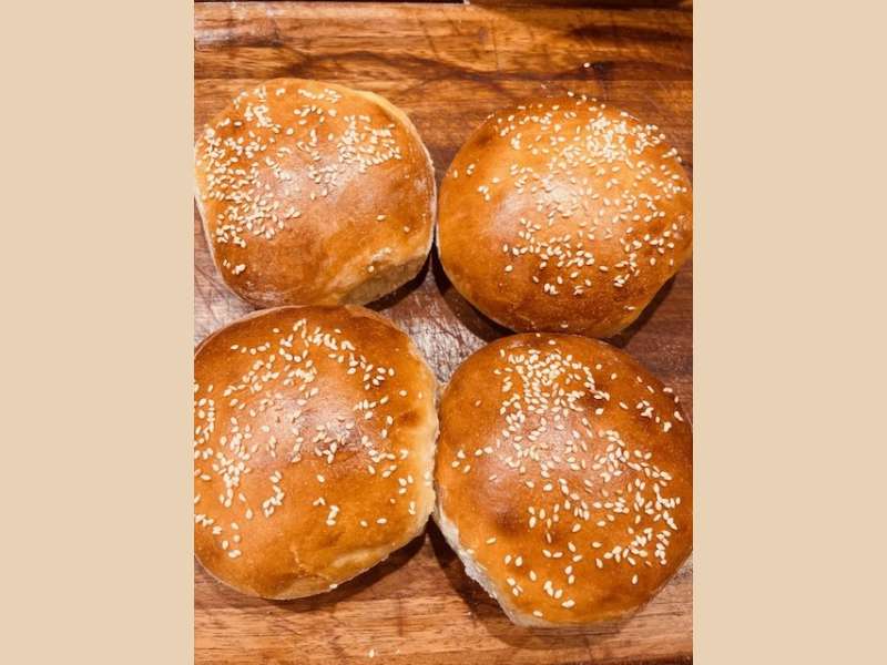 Pack of 4 Sourdough Hamburger Buns